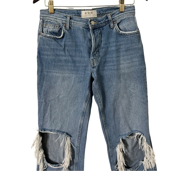 FREE PEOPLE WE THE FREE Maggie Distressed Crop Jeans - Picture 9 of 10